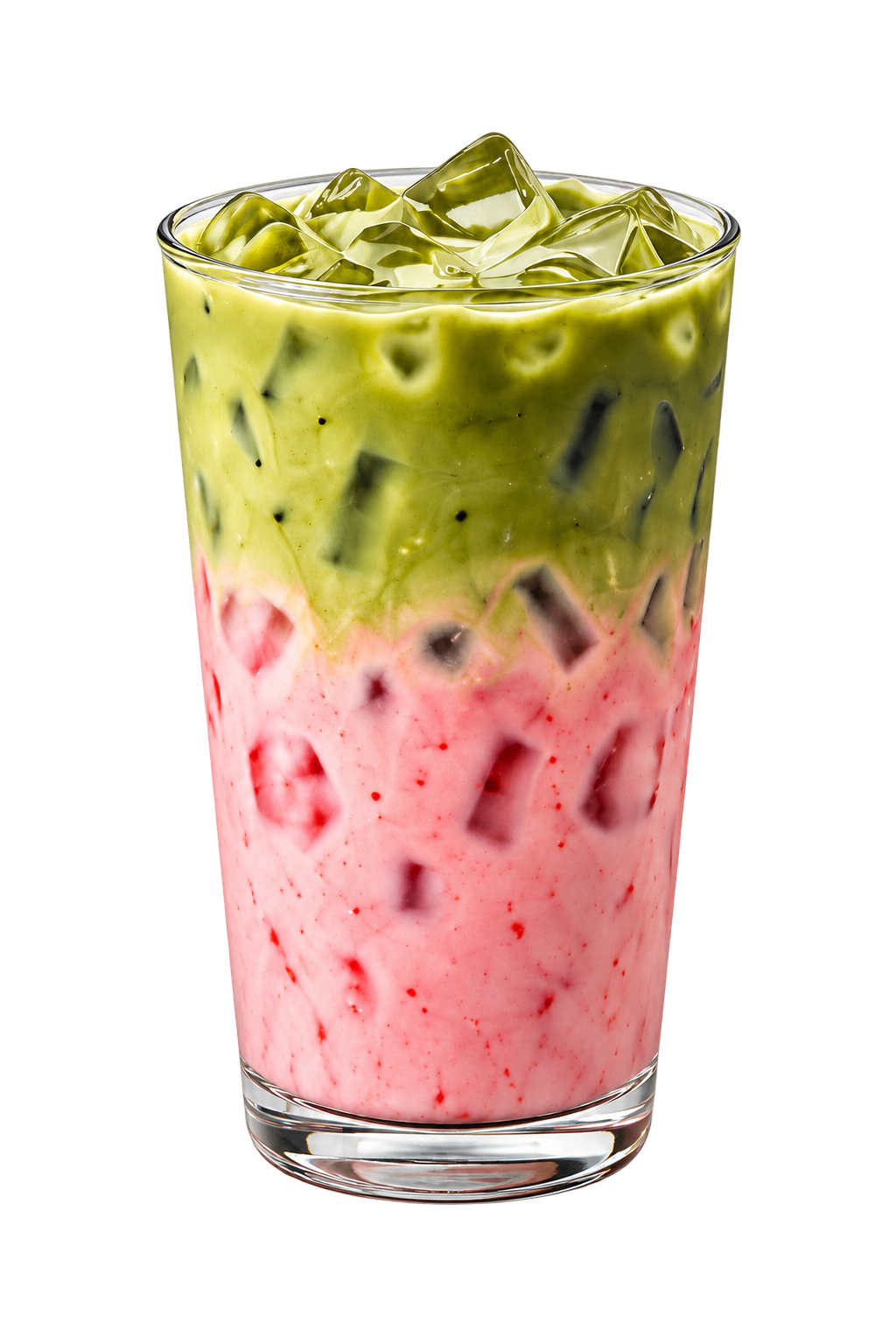 Matcha glacé aux fraises